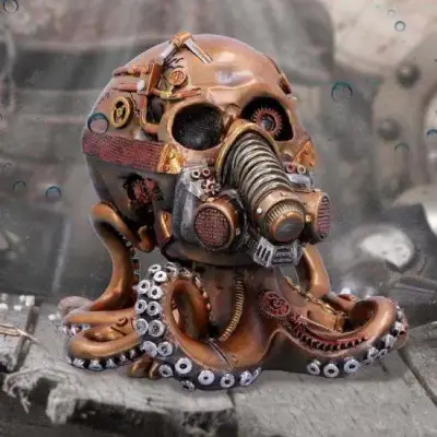 Figurine octo respirat bronze steampunk skull fig